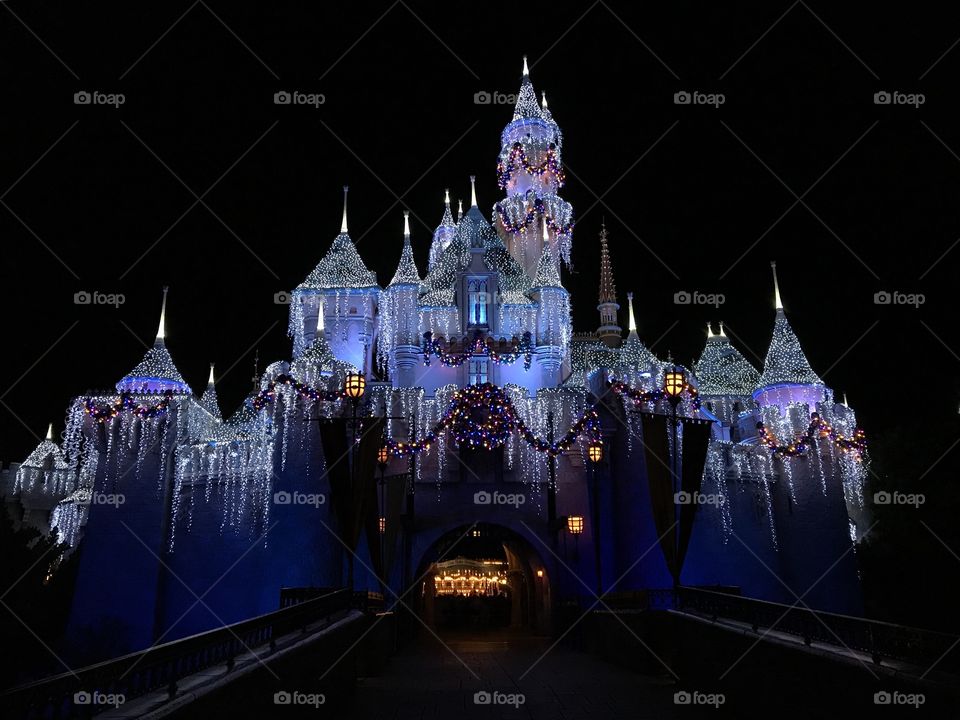 Disneyland decorated for Christmas Season
