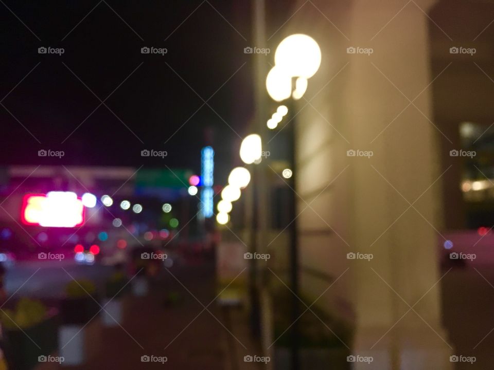 Bokeh blur city lights at night 