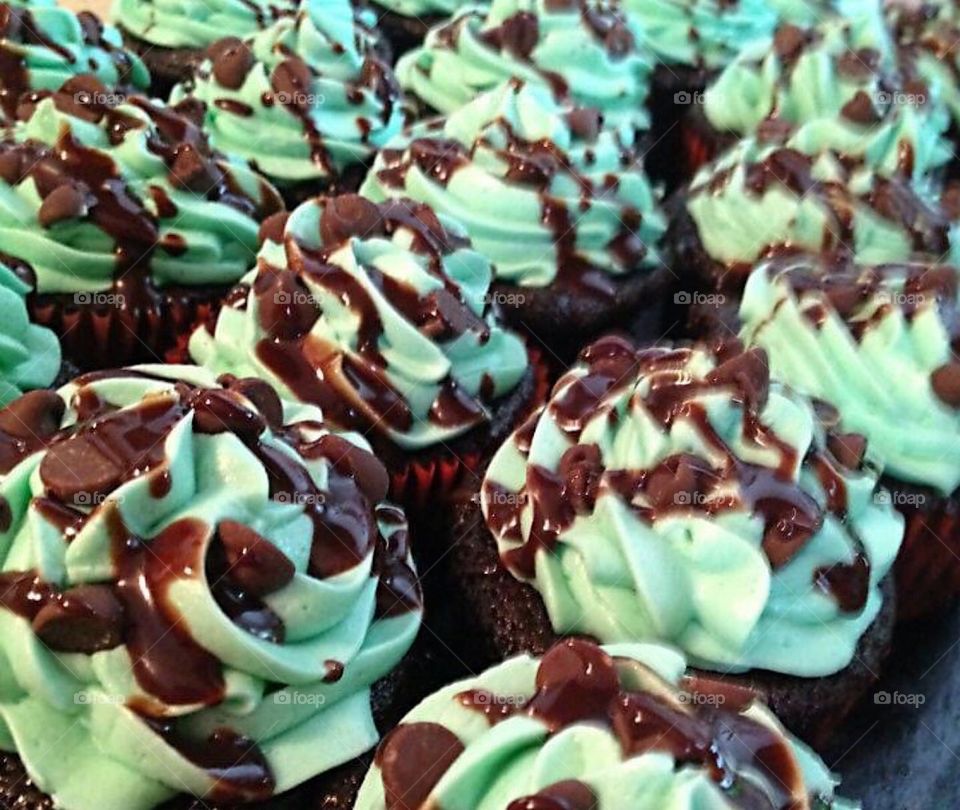 Mint chocolate cupcakes 