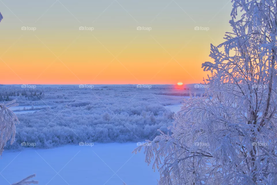 Winter, evening sunset, north, snow, frosty, tundra, ice, winter photo, photo, silence, Arctic, beauty, January, February, sun, walk,