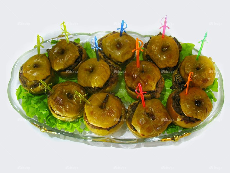 apples stuffed with chicken liver яблоки фаршированые куриной печенью