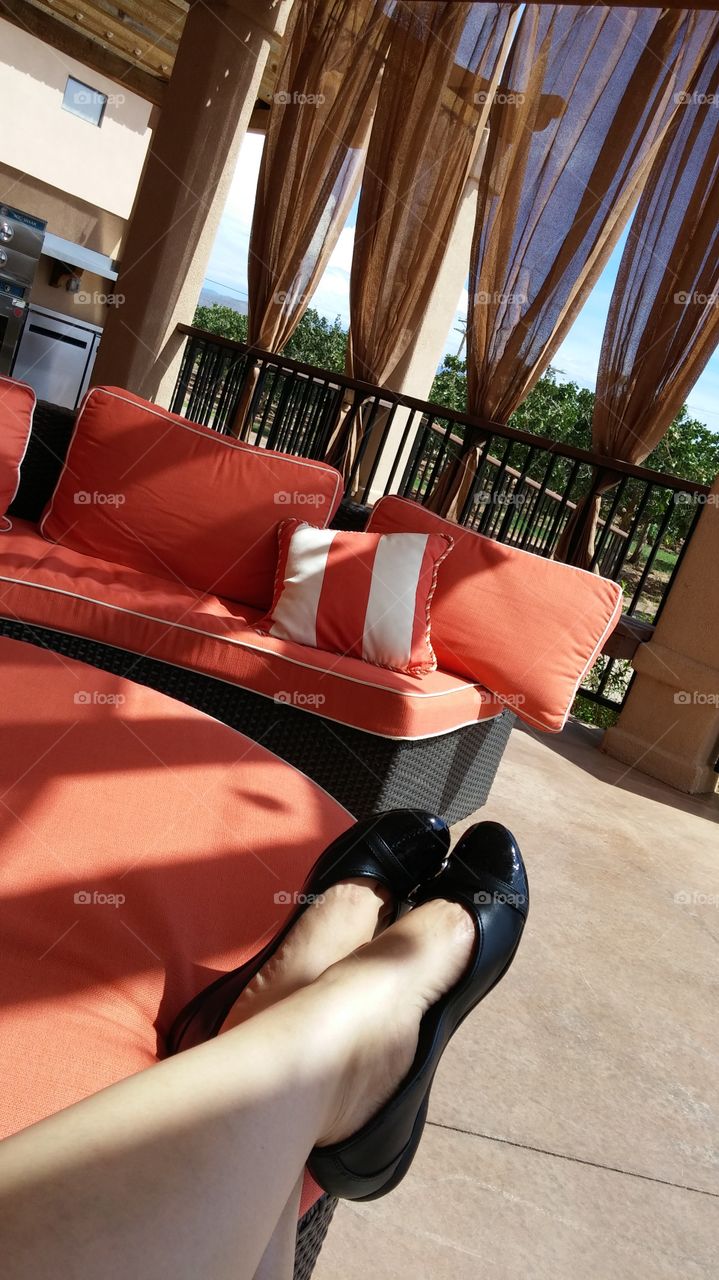 sitting and relaxing