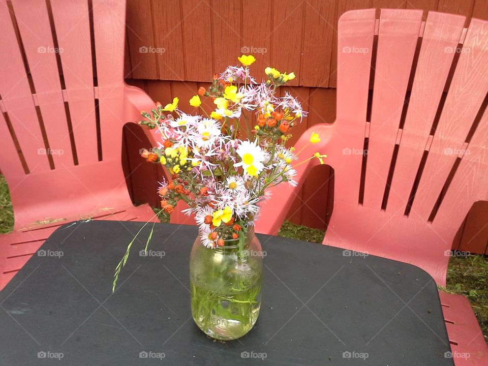 cabin flowers. flowers