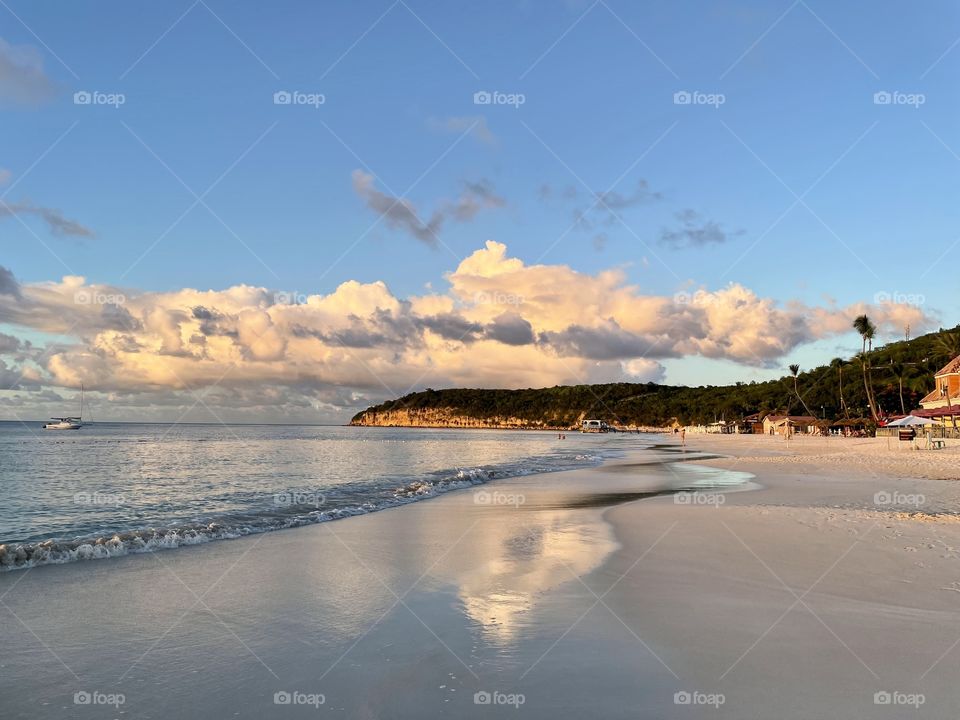 Tropical Island coastline reflection 