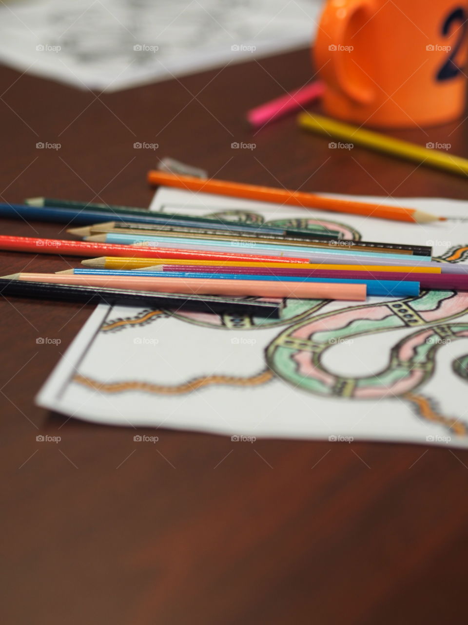 Mindfulness coloring with pencils