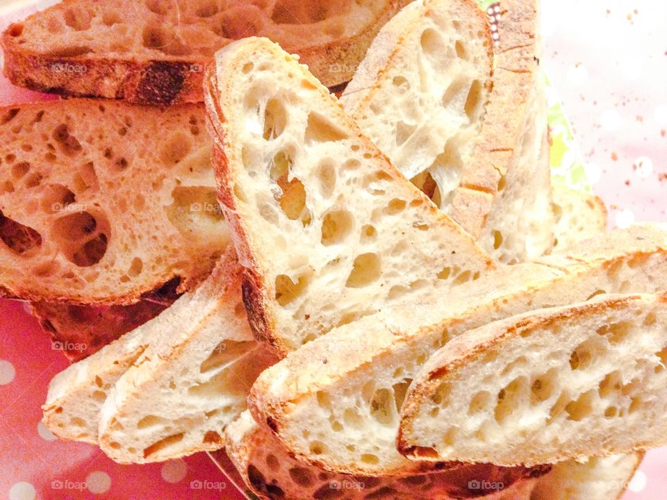 closeup sourdough bread