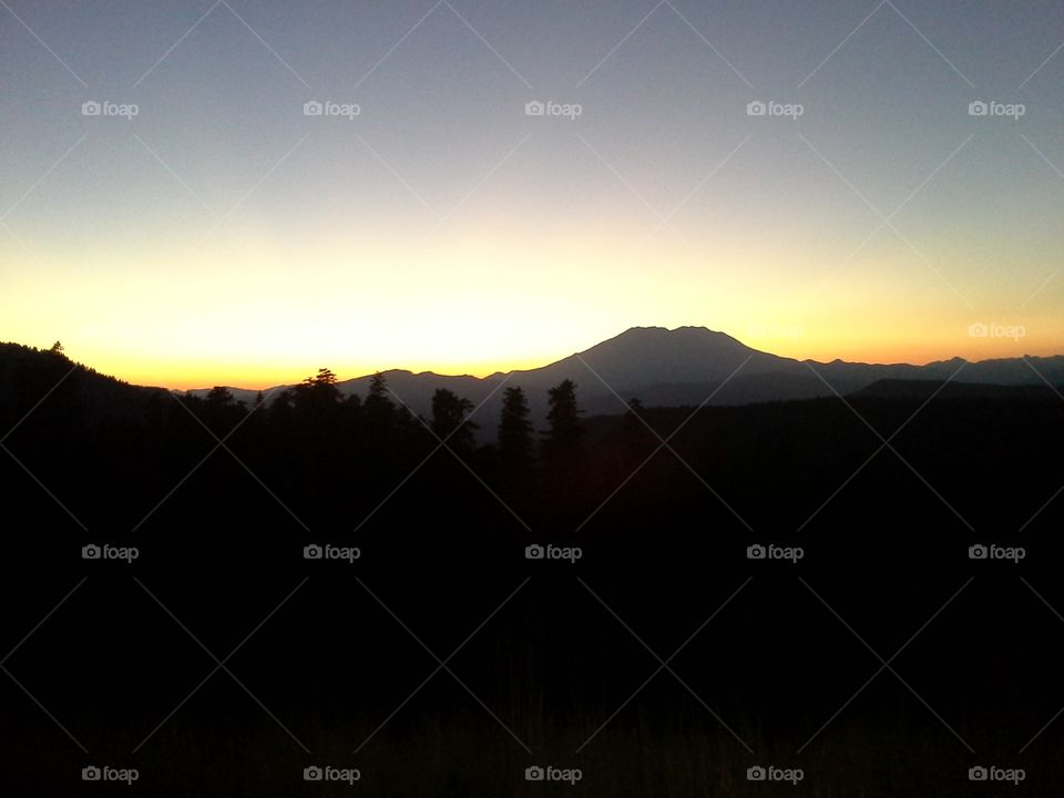 Mt St Helens sunset