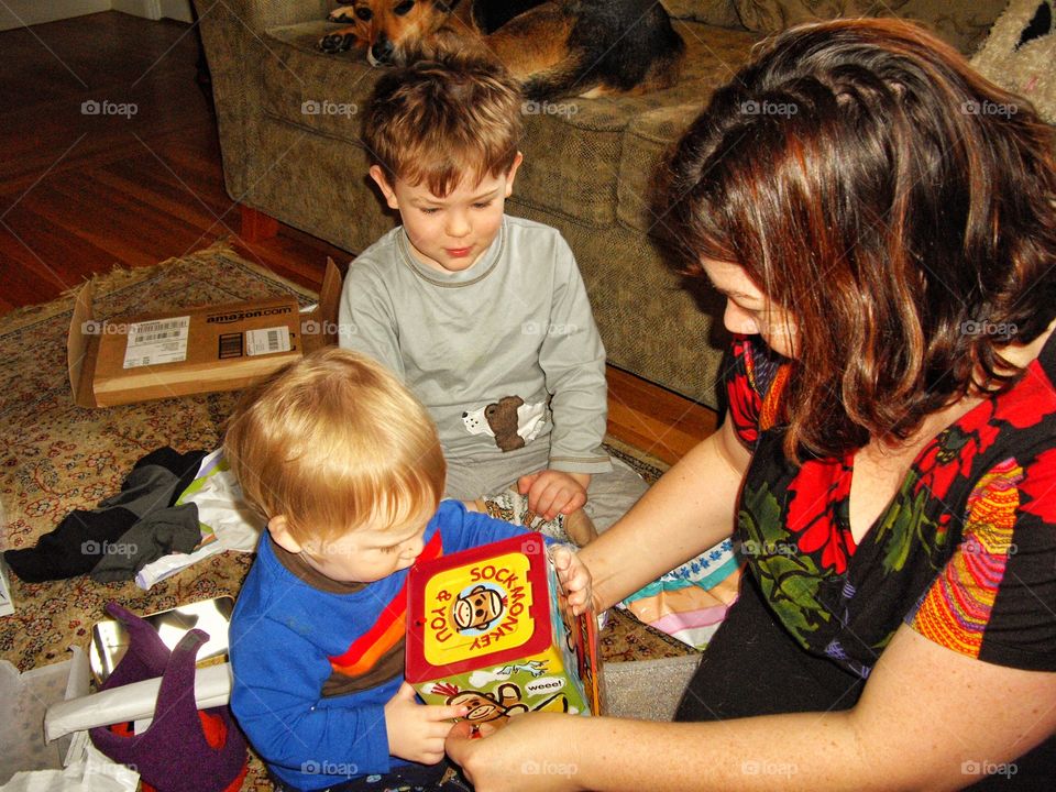 Children Opening Presents
