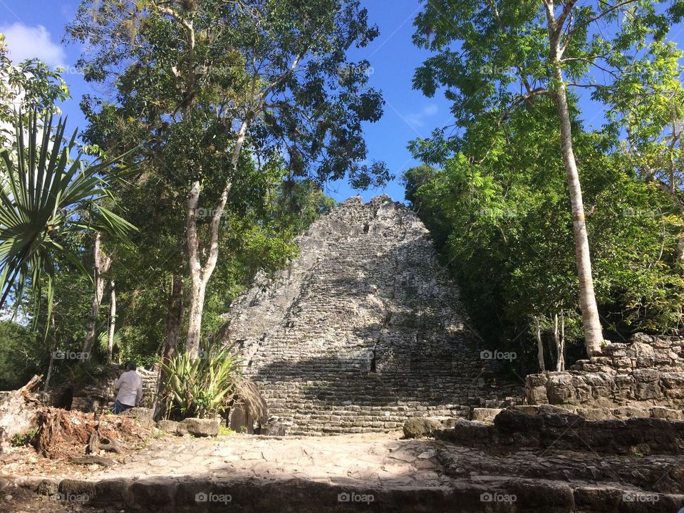The Ancient Coba ruins deep in the Mexican jungle