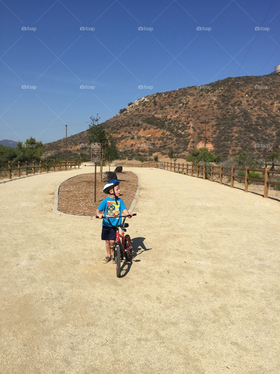 Checking out the scenery . Taking a break from riding to look at the view.
