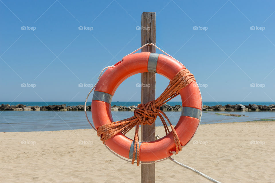 lifebuoy on the beach