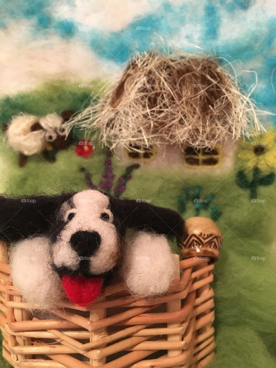 Needle felted painting 