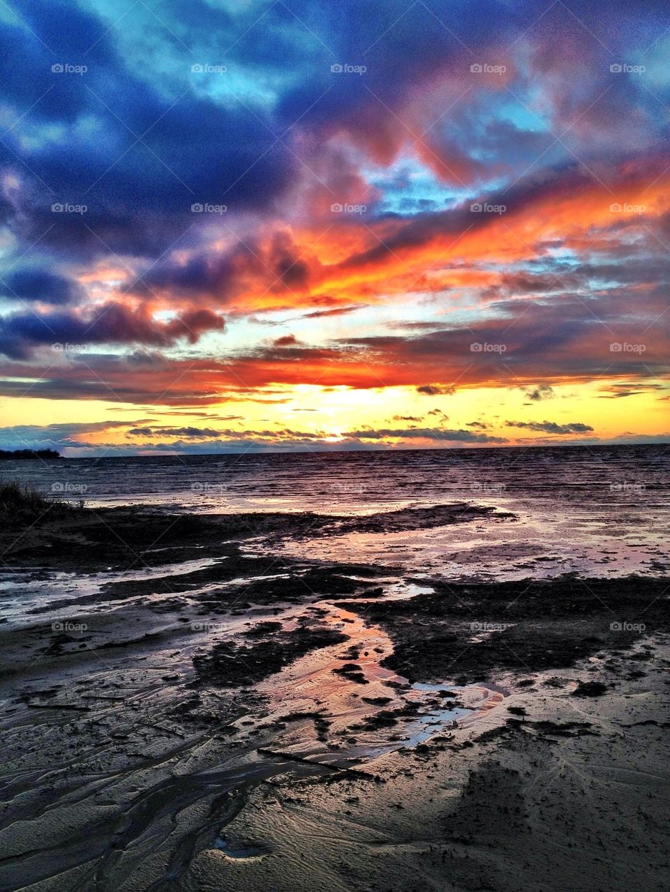 Scenic view during sunset