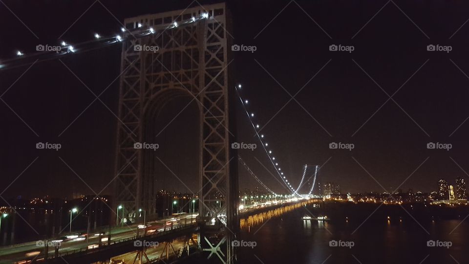 George Washington bridge at night