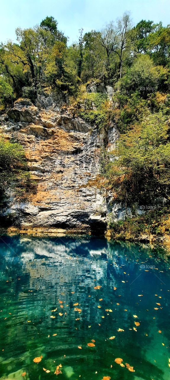 Blue Lake.  Abkhazia.  Mobile photo.