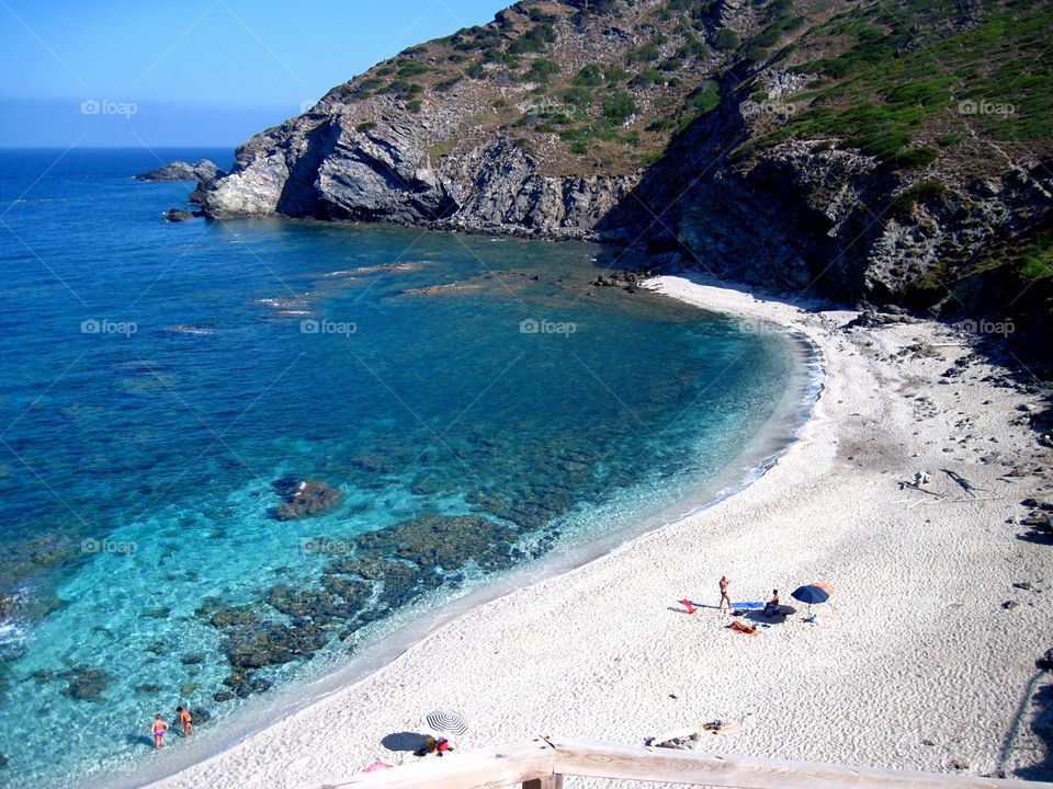 awesome beach whit white sand And cliff in north Sardinia