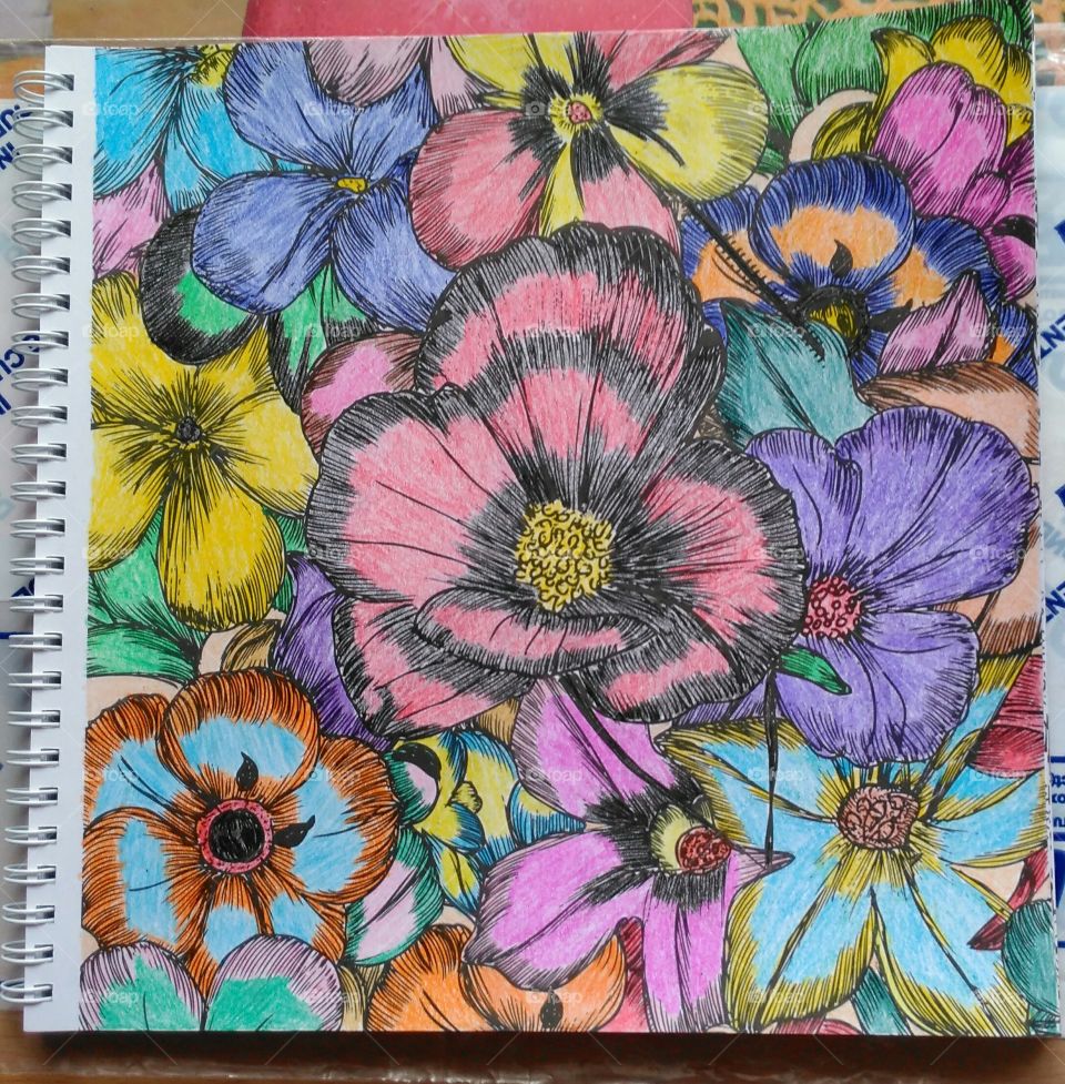 Drawing with flowers