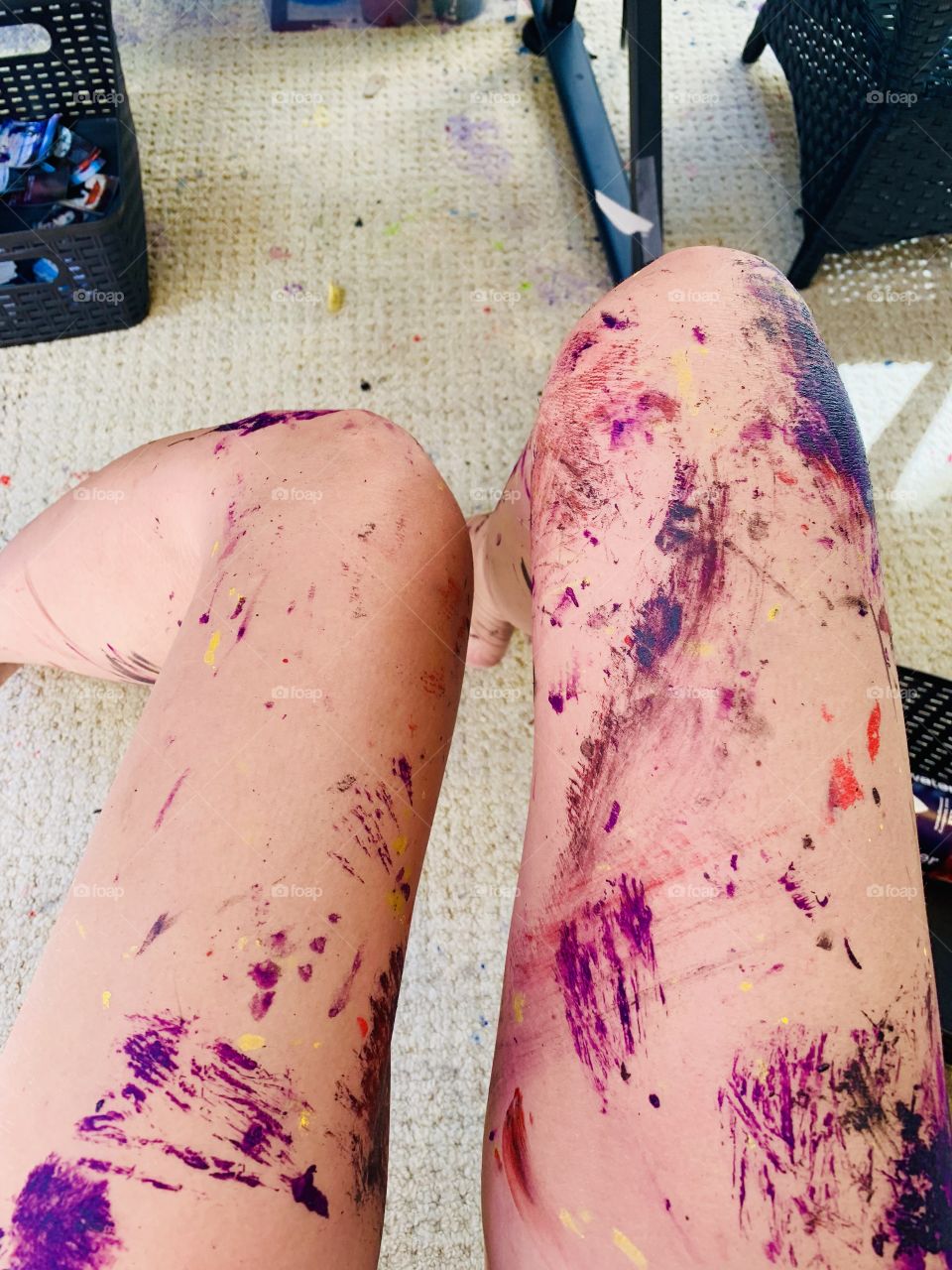 Better shot of how much paint I wasted on my legs