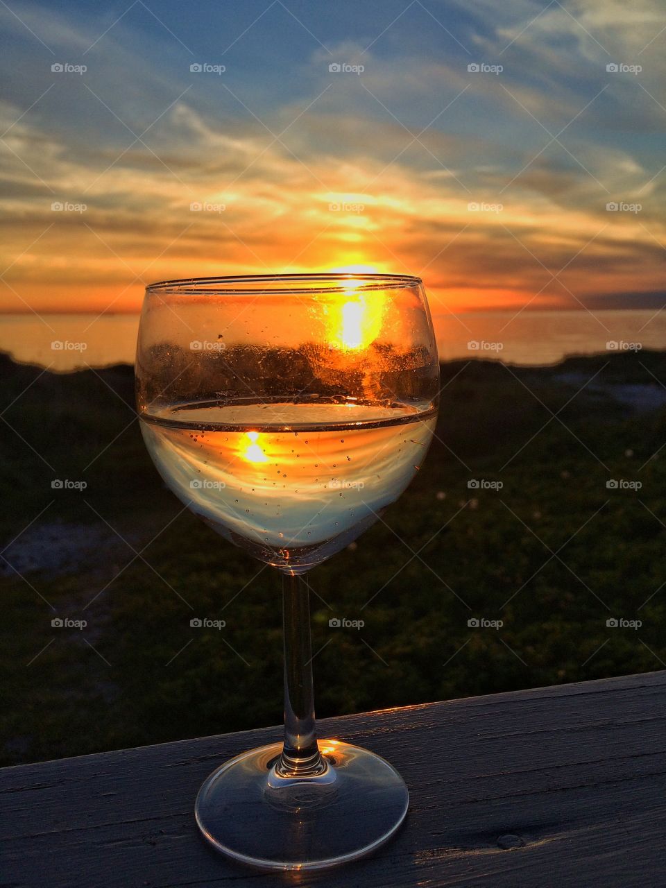 Glass in sunset