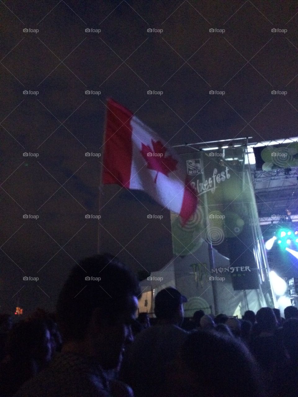Canada flag at Ottawa bluesfest festival 