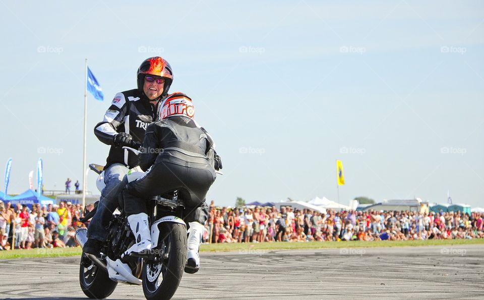 Man and girl on bike