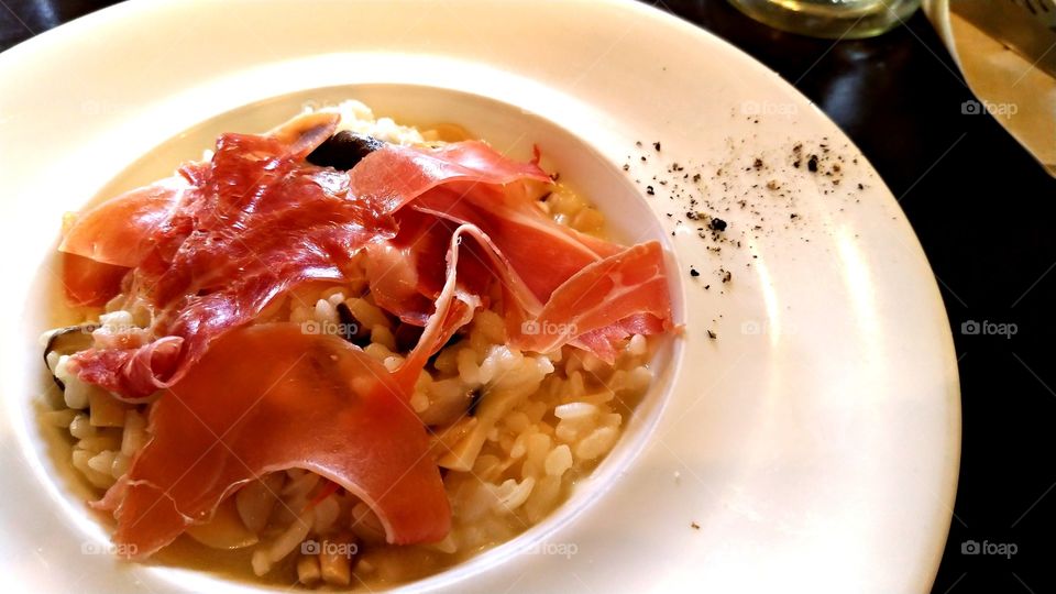 Rissotto with ham