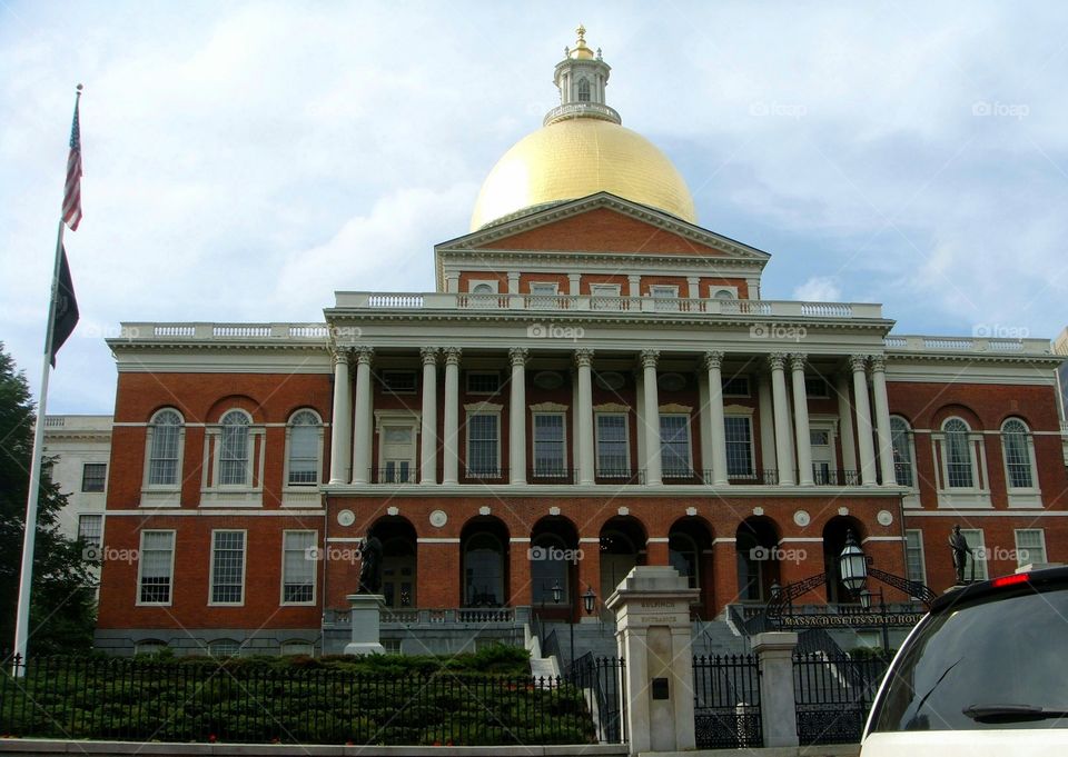 Boston State House flying American 🇺🇸 & POW Flags!