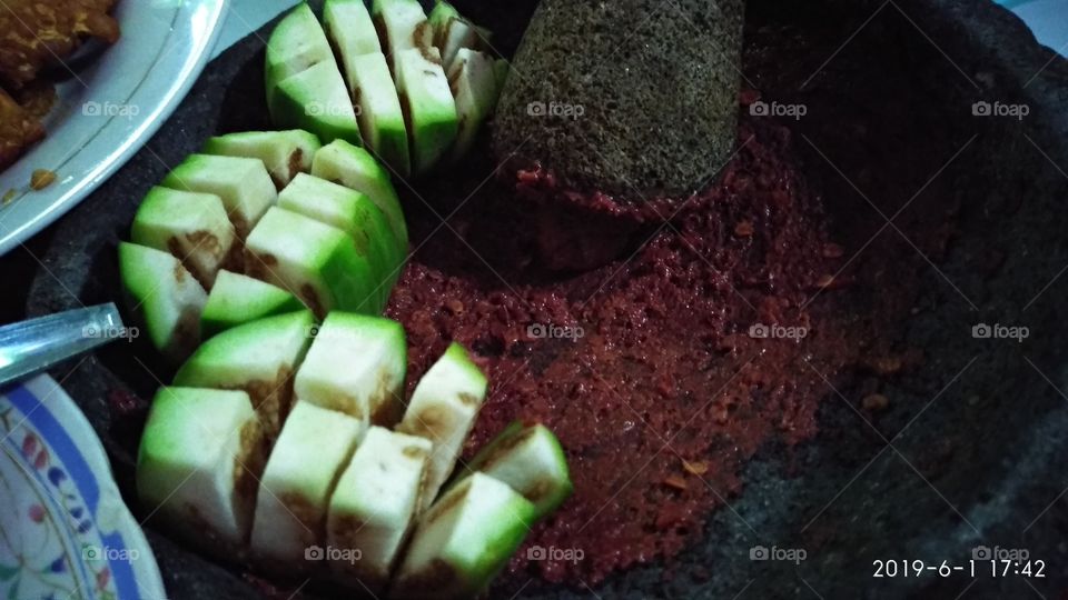 sambal cobek terong colet