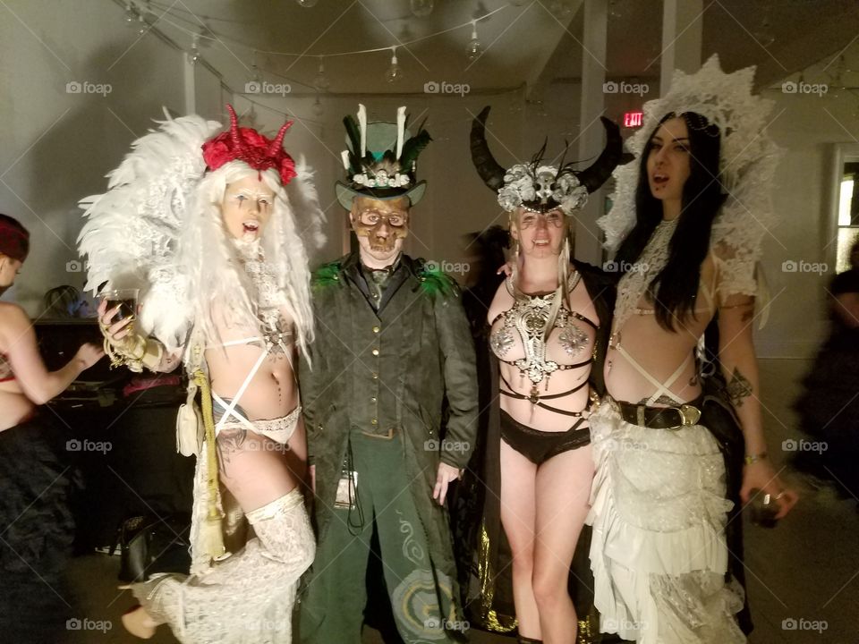 Group of beautiful people at the Bloodlust Vampire Ball in New Orleans.