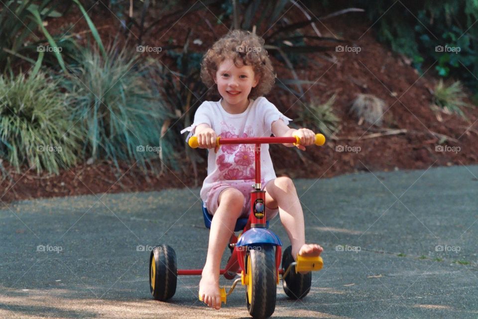 Tricycle in the driveway