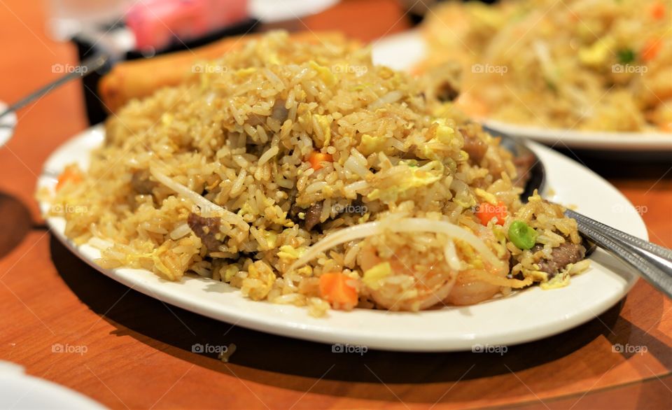 Delicious shrimp fried rice 
