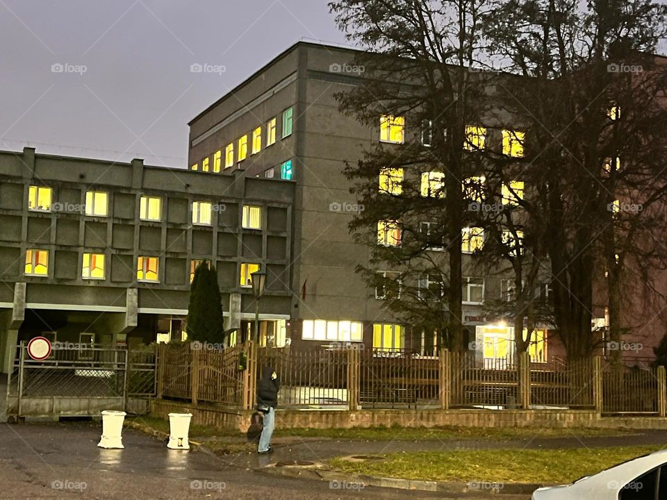 Light from windows. Evening ambience 