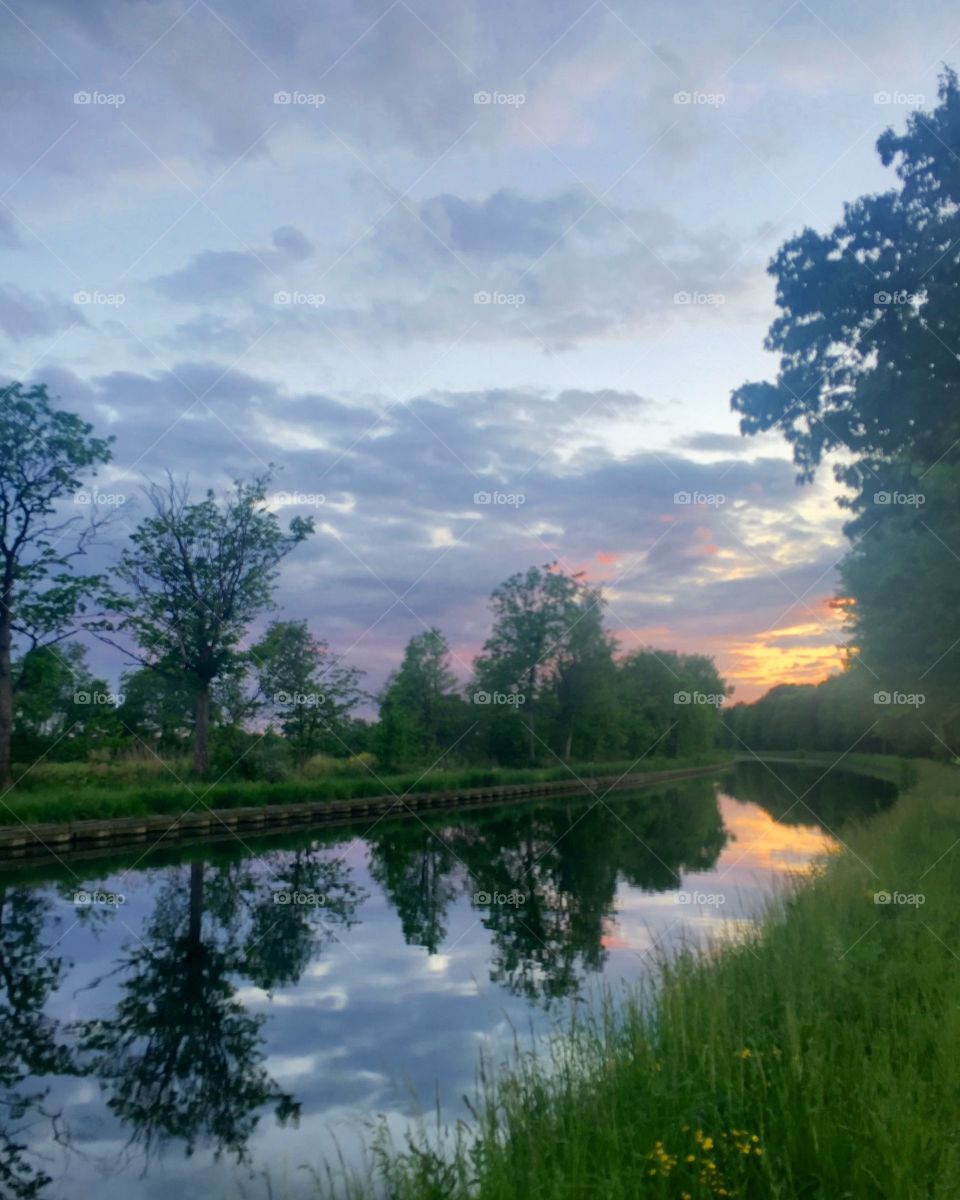 Dramatic sunset reflections 