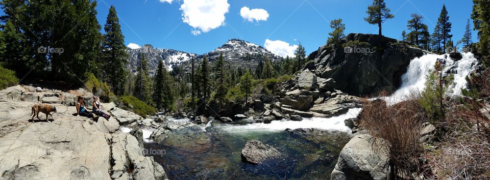 springtime waterfall in the Sierras