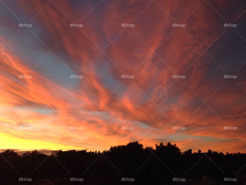 Dramatic sky at the time of sunset