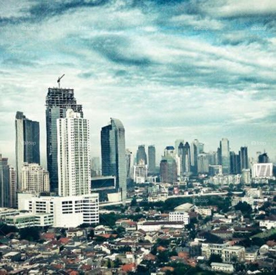 Cities from above (taken from (Citadines Apart Hotel Rasuna, Kuningan, Jakarta, Indonesia)