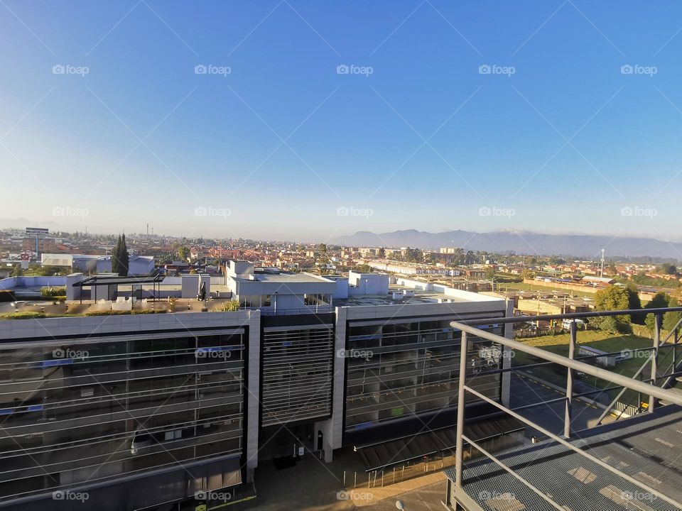 Architecture and the landscape at morning 