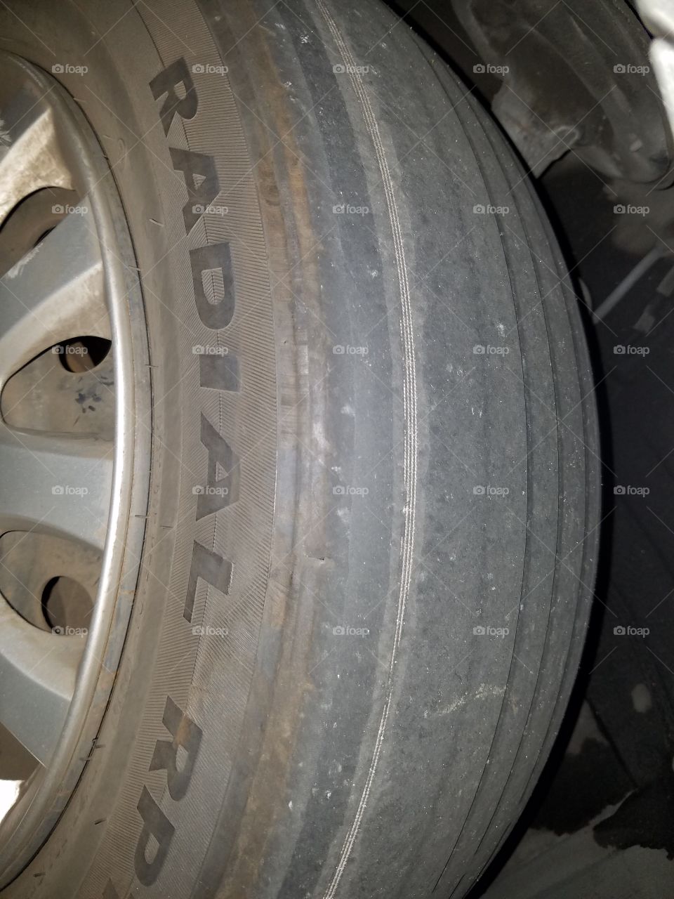 Steel on Worn Out Tire