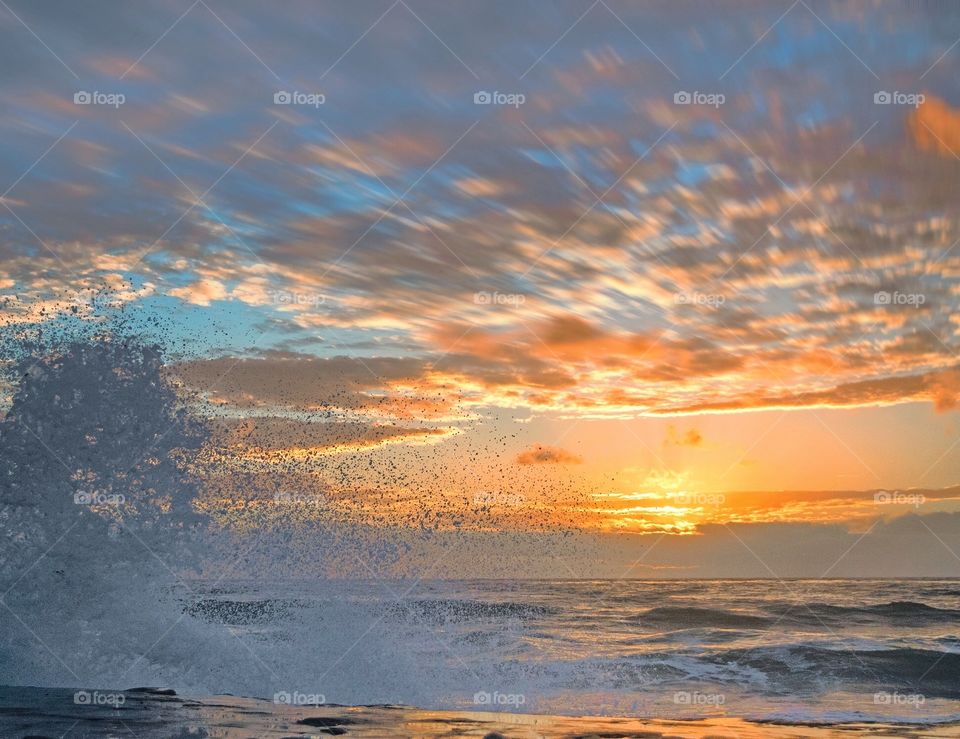 Sunset, Sun, Water, Dawn, No Person