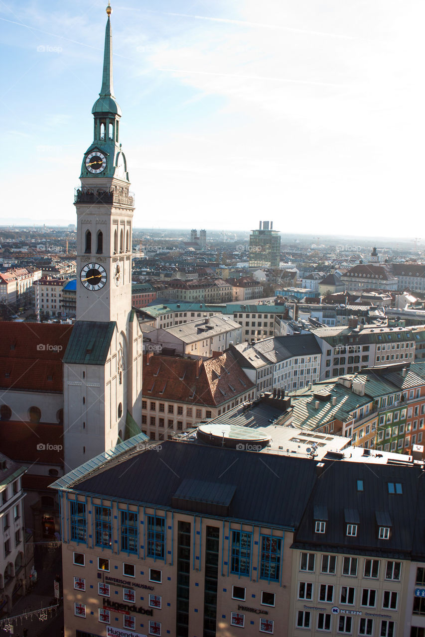 High angle view of a city , munich , germany