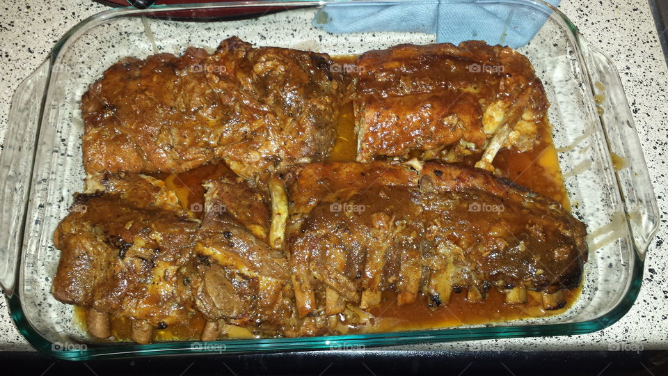 My son's first attempt cooking crock pot ribs