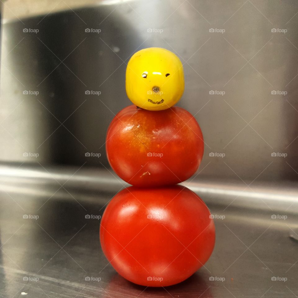 when you can not make a snow man make a tomato man.