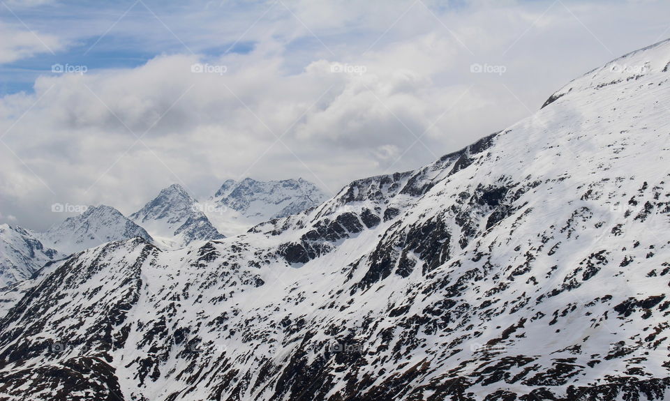 View of snowy mountain range