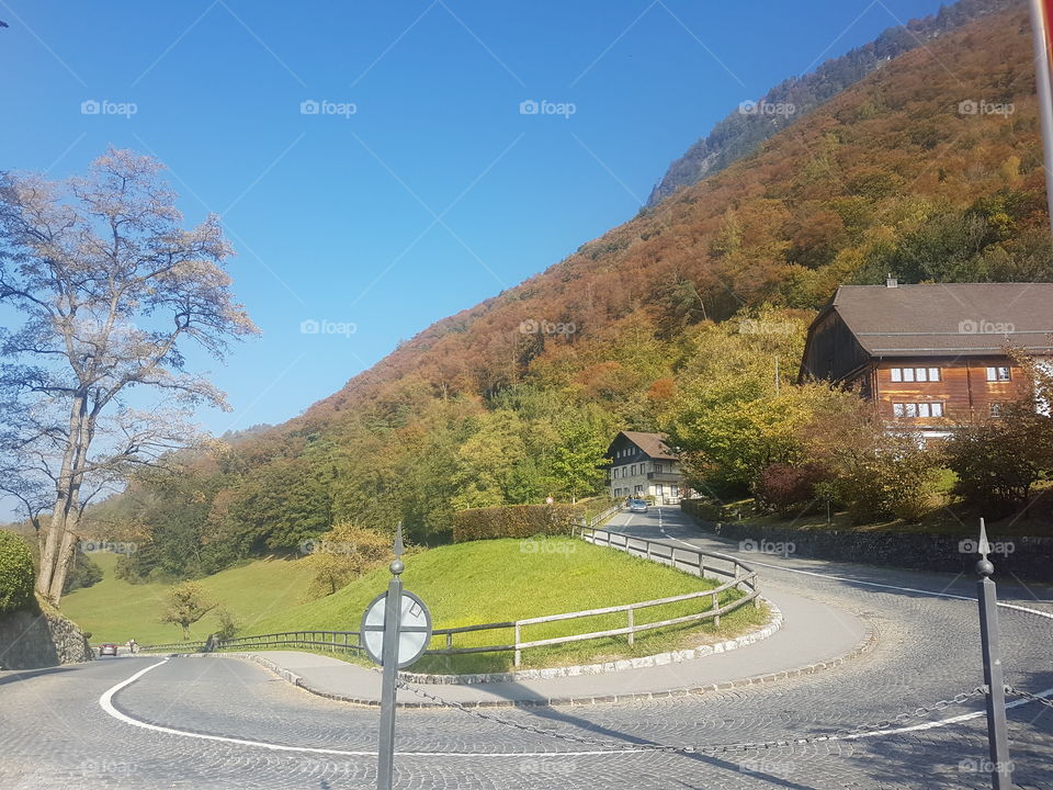 road to Vaduz Castle, Liechtenstein