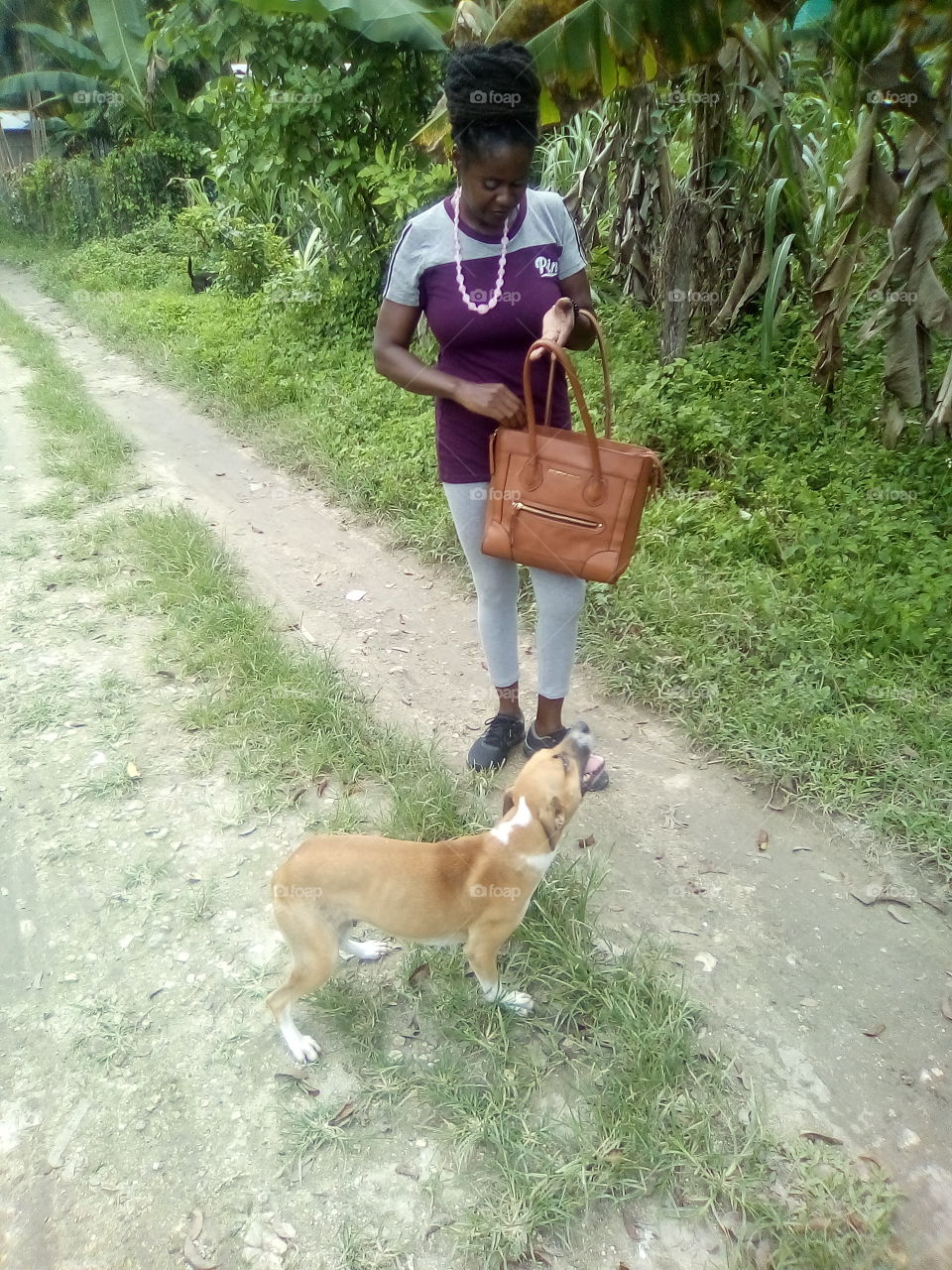 the reason why this dog is so happy to see us is because we love to take care of her.