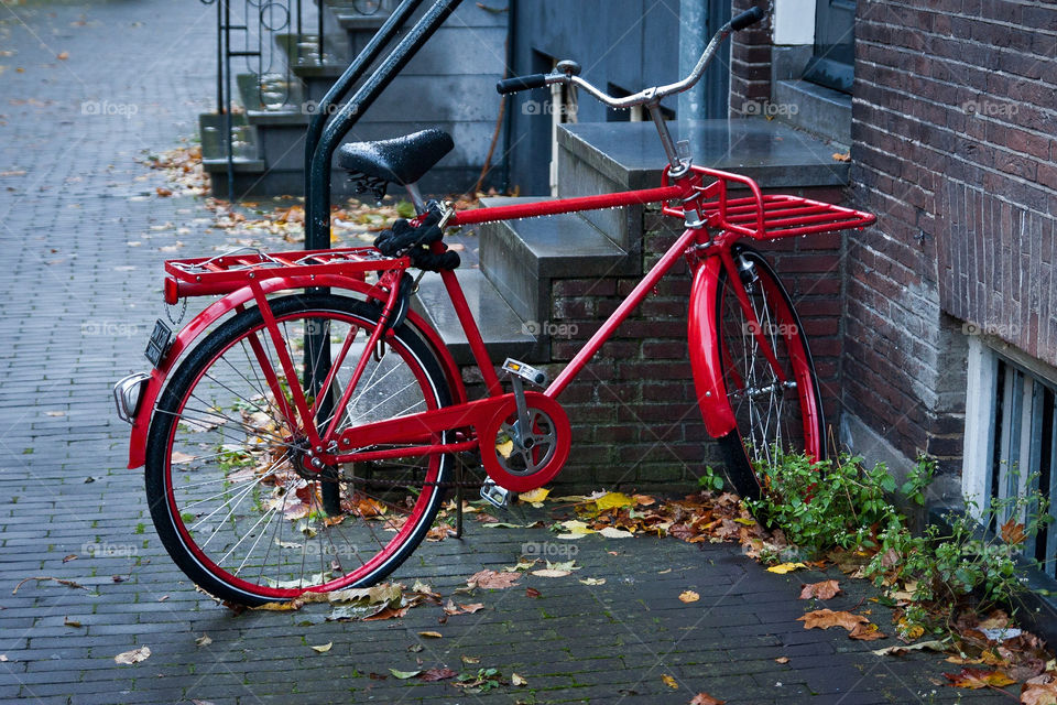 bicycle red still life holland by kozjar