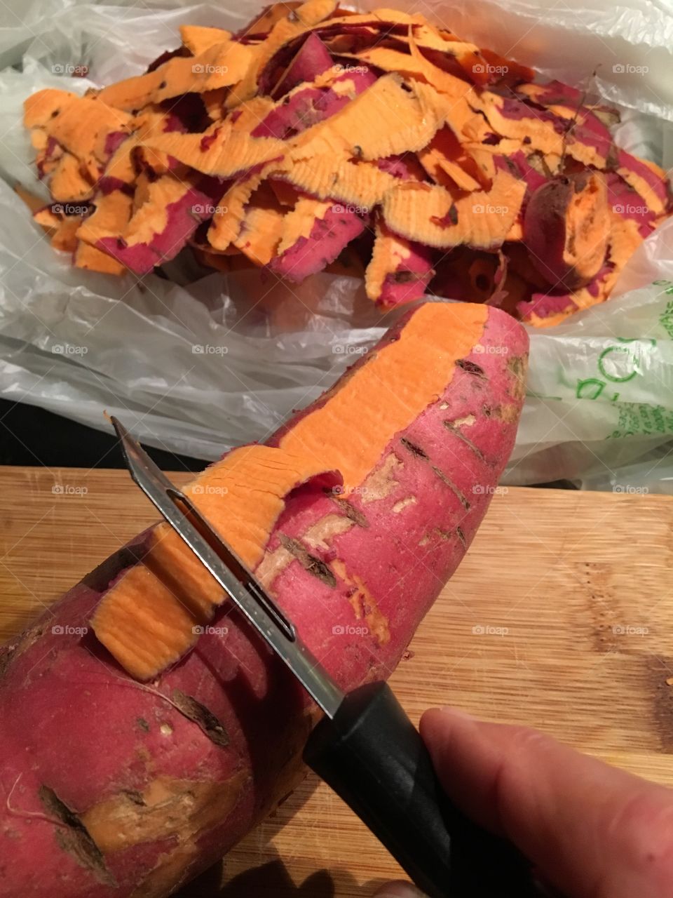 Preparing yam 