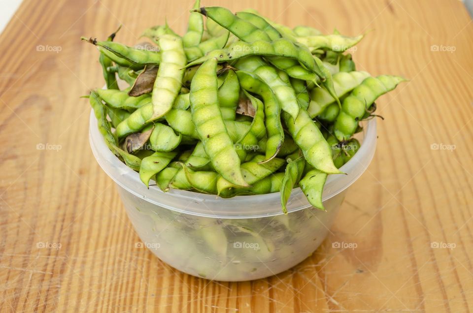 Pigeon Peas In A Plastic Dish