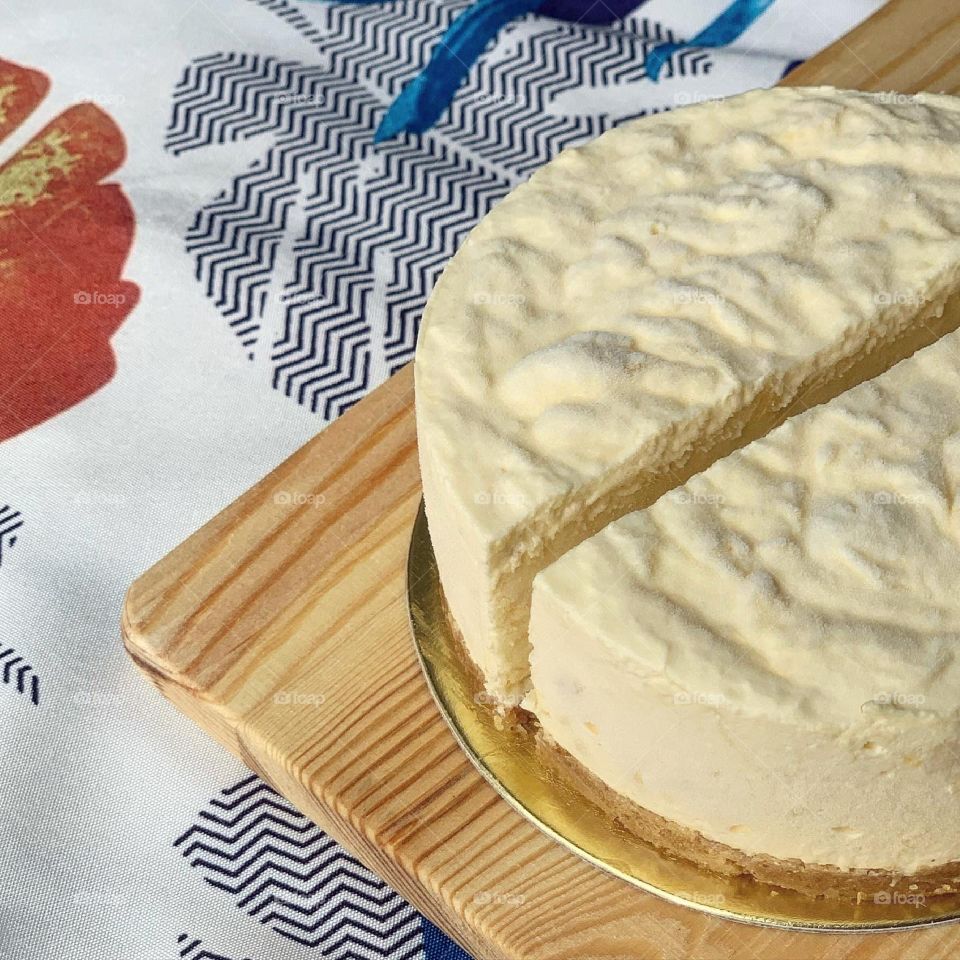 Durian mousse cake for afternoon snack 