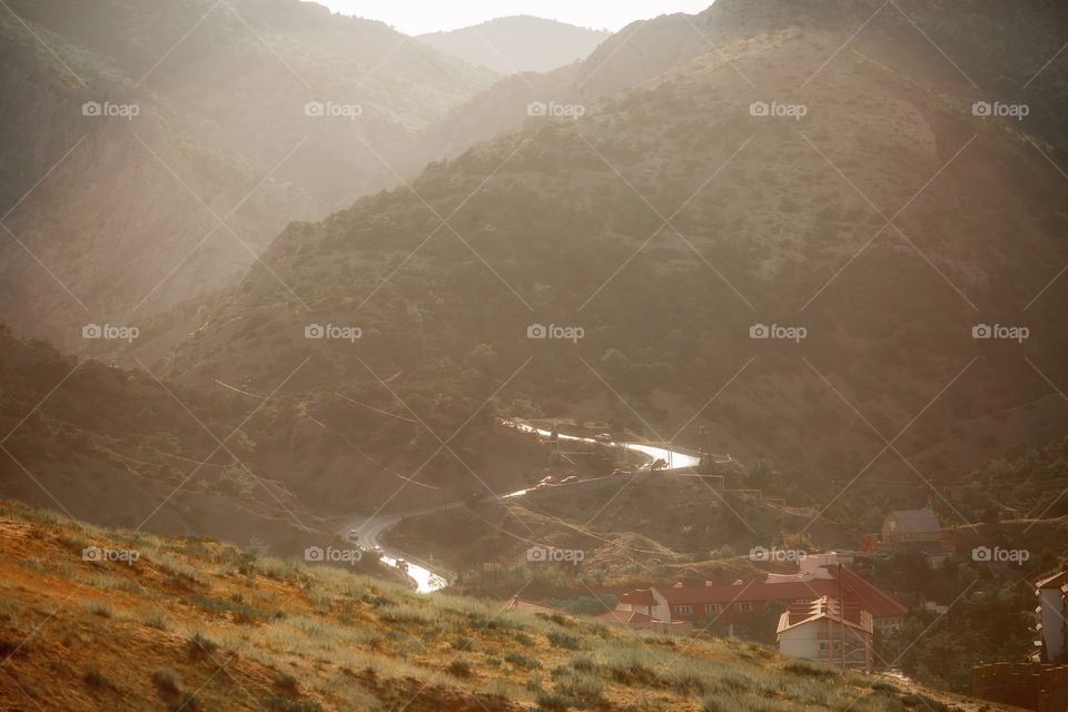 Mountain landscape at sunset. Crimea